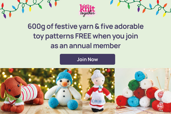 Let's Knit Together | 600g of festive yarn & five adorable toy patterns FREE when you join as an annual member | Join Now